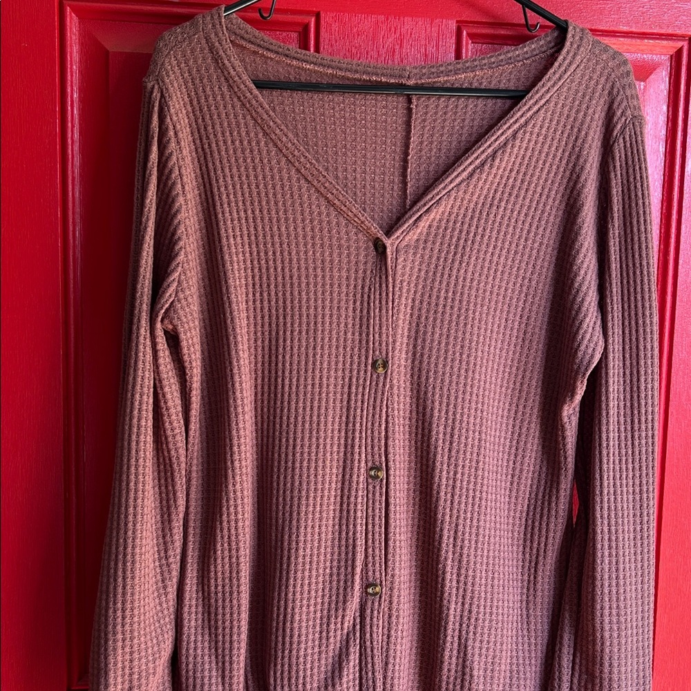 Women's Button Down Ribbed Shirt